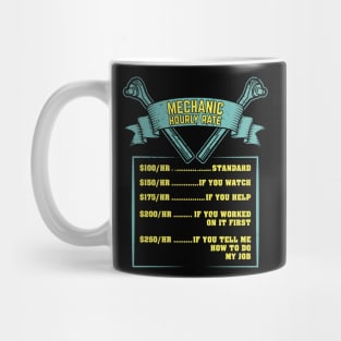 Mechanic Hourly Rate Funny Gift Mug